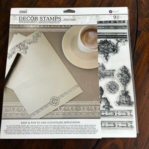 NEW Iron Orchid Designs IOD  Friffery Decor Stamp Retired & Rare 12x12